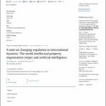 A Note on Changing Regulation in International Business: The World Intellectual Property Organization (WIPO) and Artificial Intelligence