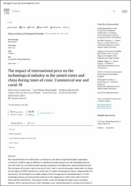The impact of international price on the technological industry in the united states and china during times of crisis : Commercial war and covid-19