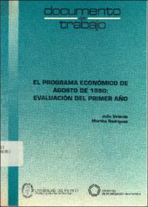 El programa económico de agosto de 1990: evaluación del primer año El programa económico de agosto de 1990: evaluación del primer año