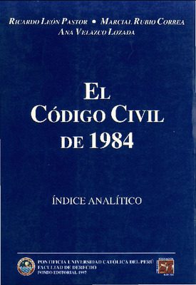 El Código civil de 1984: índice analítico