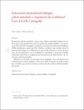 Educación intercultural bilingüe: ¿ideal anhelado o impulsora de conflictos? caso I.E.I.B. Cantagallo Educación intercultural bilingüe: ¿ideal anhelado o impulsora de conflictos? caso I.E.I.B. Cantagallo