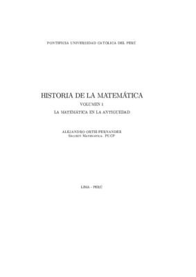Historia de la matemática. Volumen 1. La matemática en la antigüedad