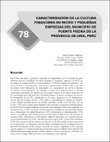 Caracterización de la cultura financiera en micro y pequeñas empresas del municipio de Puente Piedra de la provincia de Lima, Perú Caracterización de la cultura financiera en micro y pequeñas empresas del municipio de Puente Piedra de la provincia de Lima, Perú