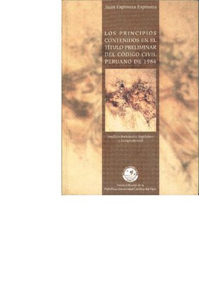 Los principios contenidos en el título preliminar del Código civil peruano de 1984: análisis doctrinario, legislativo y jurisprudencial