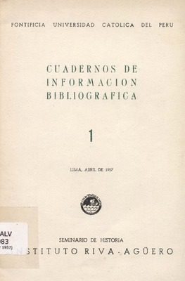 Cuadernos de información Bibliográfica No. 01