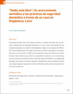 “Nadie está libre”: Un acercamiento semiótico a las prácticas de seguridad doméstica a través de un caso en Magdalena, Lima