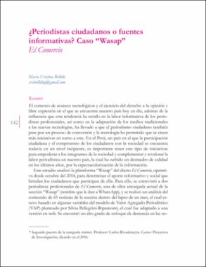 ¿Periodistas ciudadanos o fuentes informativas? Caso “Wasap” El Comercio ¿Periodistas ciudadanos o fuentes informativas? Caso “Wasap” El Comercio