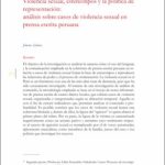 Violencia sexual, estereotipos y la política de representación: análisis sobre casos de violencia sexual en prensa escrita peruana