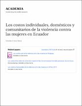 Los costos individuales, domésticos y comunitarios de la violencia contra las mujeres en Ecuador