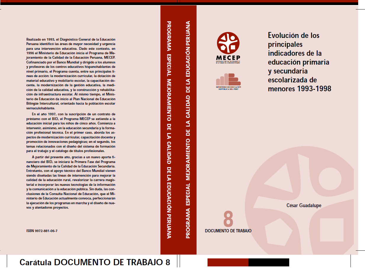 Evolución de los principales indicadores de la educación primaria y secundaria escolarizada de menores 1993-1998