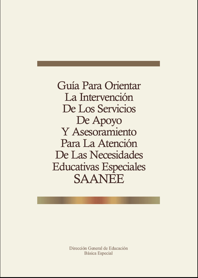 Guía para orientar la intervención de los Servicios de Apoyo y Asesoramiento para la Atención de las Necesidades Educativas Especiales SAANEE